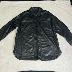 Zara Oversized Faux Leather Shacket
